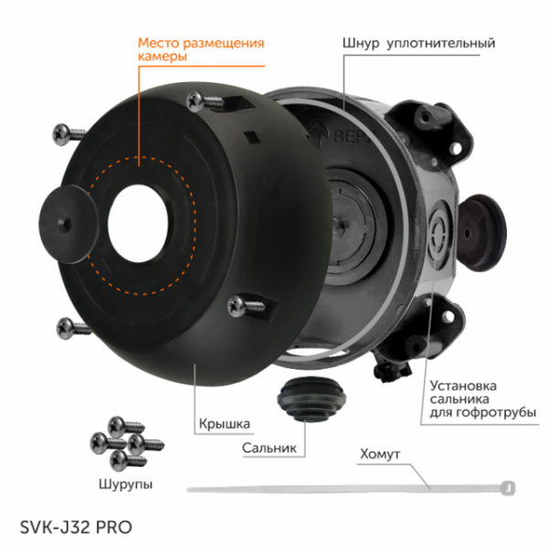 SVK-J32 PRO монтажная коробка черная