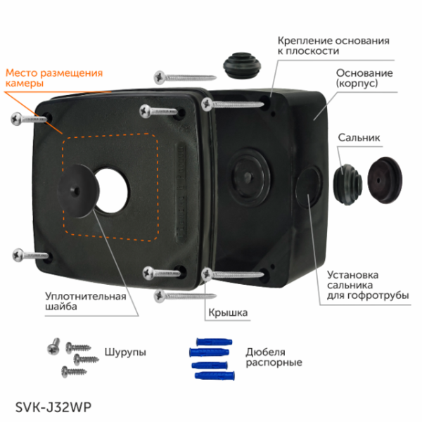 SVK-J32WP монтажная коробка черная